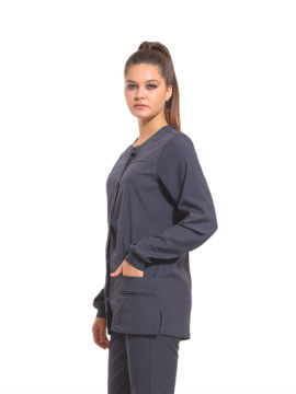 CEKET- Unisex Likralı Koyu Gri Medikal Ceket