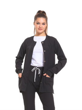CEKET- Unisex Likralı Siyah Medikal Ceket