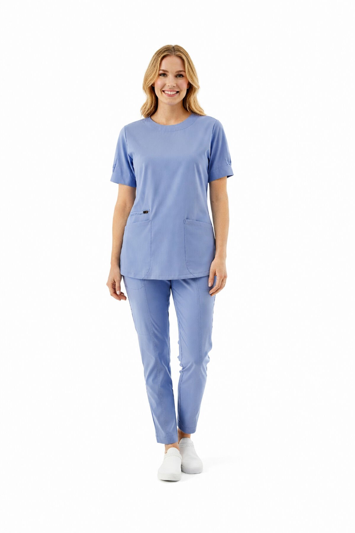 IMPERIAL LAVANDER - KADIN LİKRALI BUZ MAVİSİ ÜNİFORMA TAKIMI (KMR57)