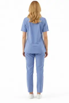 IMPERIAL LAVANDER - KADIN LİKRALI BUZ MAVİSİ ÜNİFORMA TAKIMI (KMR57)