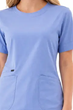 IMPERIAL LAVANDER - KADIN LİKRALI BUZ MAVİSİ ÜNİFORMA TAKIMI (KMR57)