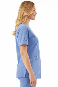 IMPERIAL LAVANDER - KADIN LİKRALI BUZ MAVİSİ ÜNİFORMA TAKIMI (KMR57)