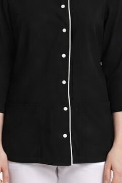 POPPY - Kadın Likralı Lacivert Üniforma Üst