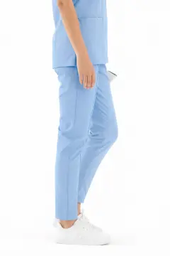 IMPERIAL SARE - KADIN LİKRALI BUZ MAVİ ÜNİFORMA TAKIMI (KMR57)