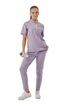 IMPERIAL SARE - KADIN LİKRALI LİLA ÜNİFORMA TAKIMI (KMR56)