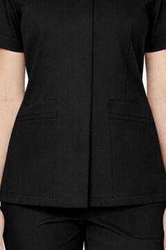 İmperial - Alya Kadın Likralı Medikal Scrubs Üniforma Takımı Doktor Hemşire Hastane Forması - Siyah