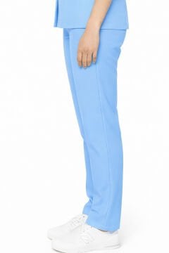 İmperial - Alya Kadın Likralı Medikal Scrubs Üniforma Takımı Doktor Hemşire Hastane Forması - Buz Mavi