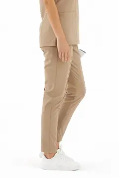 IMPERIAL SARE - KADIN LİKRALI BEJ ÜNİFORMA TAKIMI (KMR57)