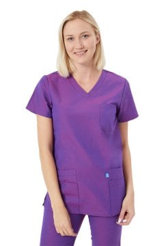 BASIC- Kadın Koton Mor Üniforma Takımı