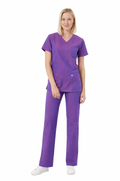 BASIC- Kadın Koton Mor Üniforma Takımı