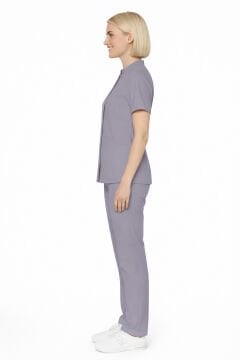 İmperial - Alya Kadın Likralı Medikal Scrubs Üniforma Takımı Doktor Hemşire Hastane Forması - Lila