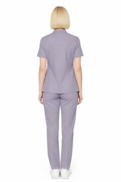 İmperial - Alya Kadın Likralı Medikal Scrubs Üniforma Takımı Doktor Hemşire Hastane Forması - Lila
