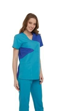 SELEN- Kadın Koton Turkuaz Üniforma Takımı