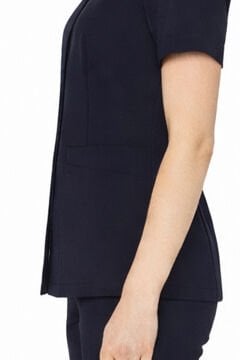 İmperial - Alya Kadın Likralı Medikal Scrubs Üniforma Takımı Doktor Hemşire Hastane Forması - Lacivert