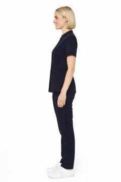 İmperial - Alya Kadın Likralı Medikal Scrubs Üniforma Takımı Doktor Hemşire Hastane Forması - Lacivert