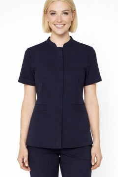 İmperial - Alya Kadın Likralı Medikal Scrubs Üniforma Takımı Doktor Hemşire Hastane Forması - Lacivert