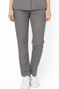 İmperial - Alya Kadın Likralı Medikal Scrubs Üniforma Takımı Doktor Hemşire Hastane Forması - Koyu Gri