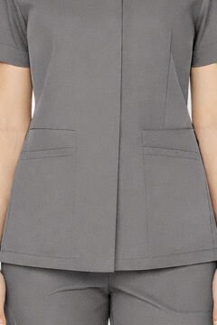 İmperial - Alya Kadın Likralı Medikal Scrubs Üniforma Takımı Doktor Hemşire Hastane Forması - Koyu Gri