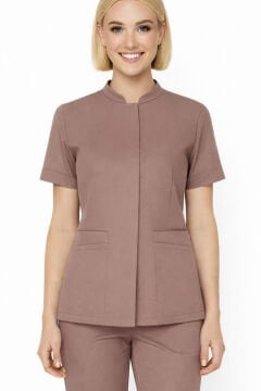 İmperial - Alya Kadın Likralı Medikal Scrubs Üniforma Takımı Doktor Hemşire Hastane Forması - Gül Pembesi