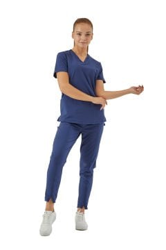 IMPERIAL BASIC - KADIN LİKRALI LACİVERT ÜNİFORMA TAKIMI (KMR57)