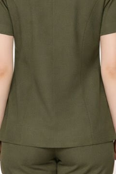 İmperial - Alya Kadın Likralı Medikal Scrubs Üniforma Üst Doktor Hemşire Hastane Forması Üst - Yeşil