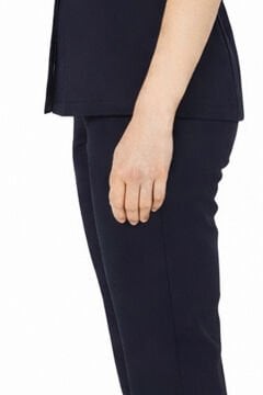 İmperial - Alya Kadın Likralı Medikal Scrubs Üniforma Üst Doktor Hemşire Hastane Forması Üst - Lacivert