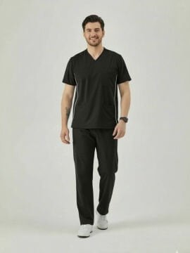 IMPERIAL ASSOS - ERKEK LİKRALI SİYAH ÜNİFORMA TAKIMI