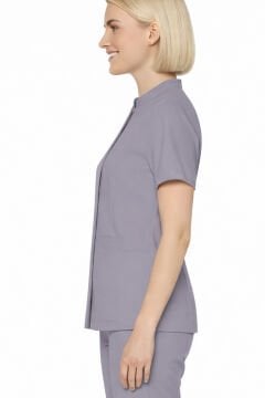 İmperial - Alya Kadın Likralı Medikal Scrubs Üniforma Üst Doktor Hemşire Hastane Forması Üst - Lila