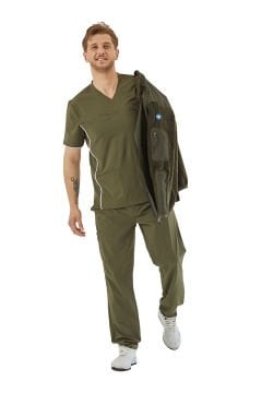 IMPERIAL ASOS - ERKEK LİKRALI KOYU YEŞİL ÜNİFORMA TAKIMI