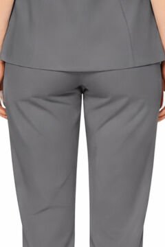 İmperial - Kadın Basıc Likralı Medikal Pantolon Doktor Hemşire Hastane Pantolon - Koyu Gri