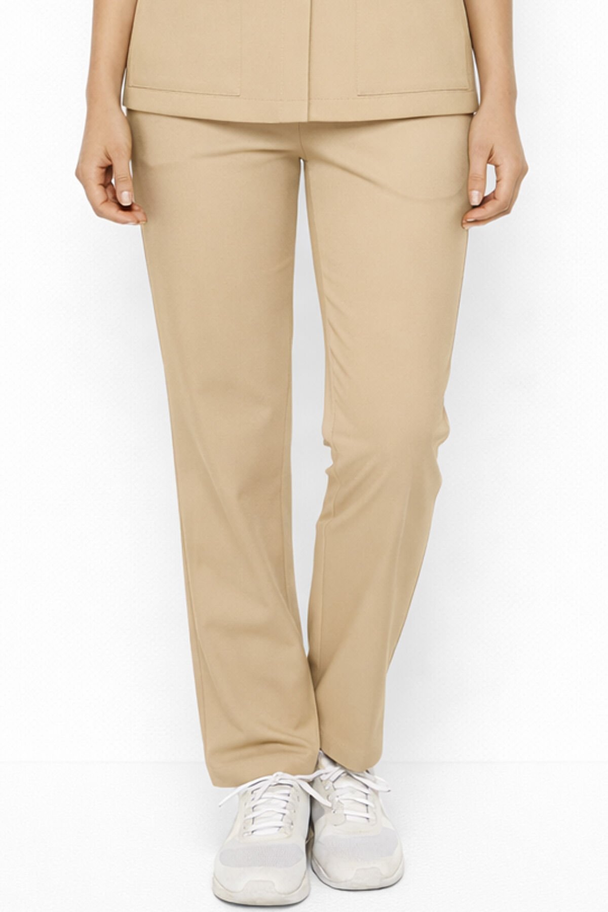 İmperial - Kadın Basıc Likralı Medikal Pantolon Doktor Hemşire Hastane Pantolon - Bej