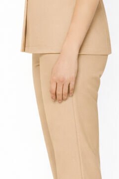 İmperial - Kadın Basıc Likralı Medikal Pantolon Doktor Hemşire Hastane Pantolon - Bej