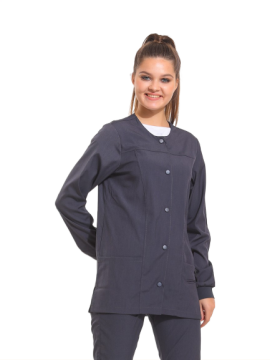 CEKET- Unisex Likralı Koyu Gri Medikal Ceket
