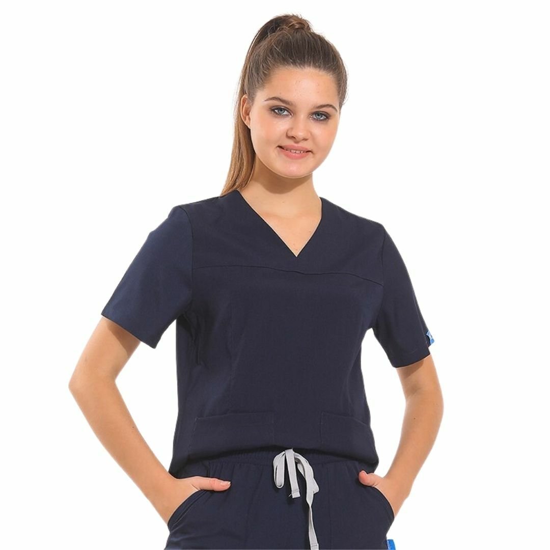JANET- Kadın Likralı Lacivert Medikal Üst