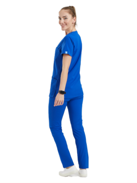 BASIC- Kadın Likralı Royal Mavi Üniforma Takımı