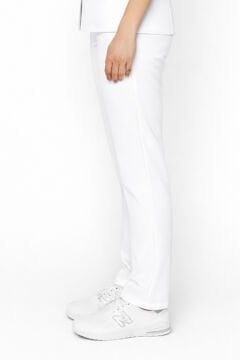 İmperial - Kadın Basıc Likralı Medikal Pantolon Doktor Hemşire Hastane Pantolon - Beyaz