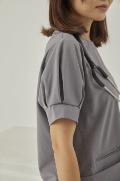 IMPERIAL LAVANDER - KADIN LİKRALI GRİ ÜNİFORMA TAKIMI (KMR56)