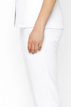 İmperial - Alya Kadın Likralı Medikal Scrubs Üniforma Üst Doktor Hemşire Hastane Forması Üst - Beyaz