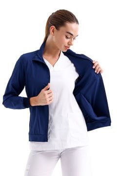 IMPERIAL KADIN FERMUARLI CEKET LACİVERT