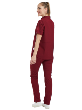 CROCUS- Kadın Likralı Bordo Üniforma Takımı