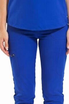 SANEM- Kadın Likralı Royal Mavi Üniforma Takımı