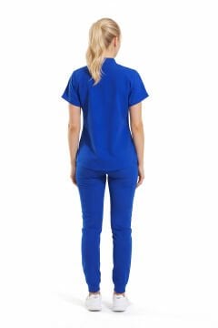 SANEM- Kadın Likralı Royal Mavi Üniforma Takımı