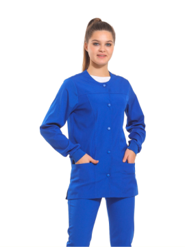 CEKET- Unisex Likralı Royal Mavi Medikal Ceket