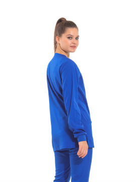 CEKET- Unisex Likralı Royal Mavi Medikal Ceket