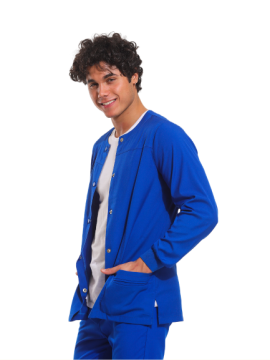 CEKET- Unisex Likralı Royal Mavi Medikal Ceket