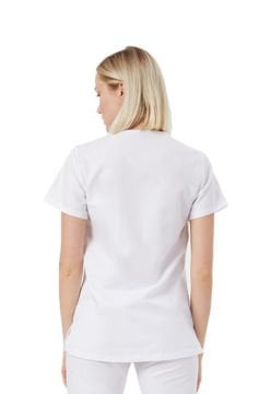 BASIC- Kadın Koton Beyaz Üniforma Üst