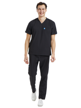 ZAZEL- Erkek Likralı Siyah Üniforma Takımı