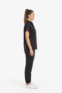 SANEM- Kadın Likralı Siyah Üniforma Takımı