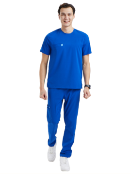 CERES- Erkek Likralı Saks Mavi Üniforma Takımı