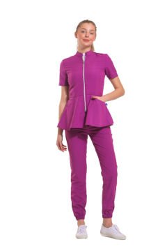 AZELIA - Kadın Likralı Buz Mavi Üniforma Takımı M - PEMBE